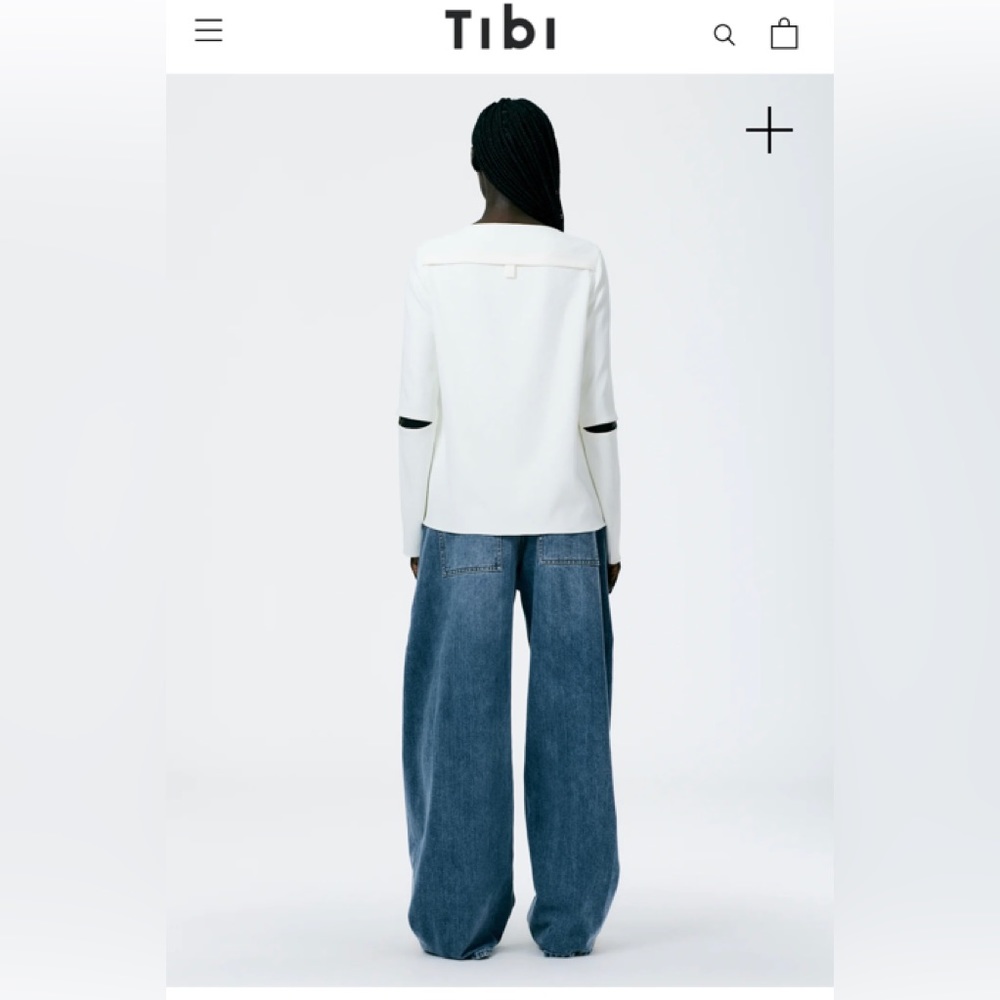Tibi Chalky Drape Bebe Long Sleeve Top - Picture 2 of 4